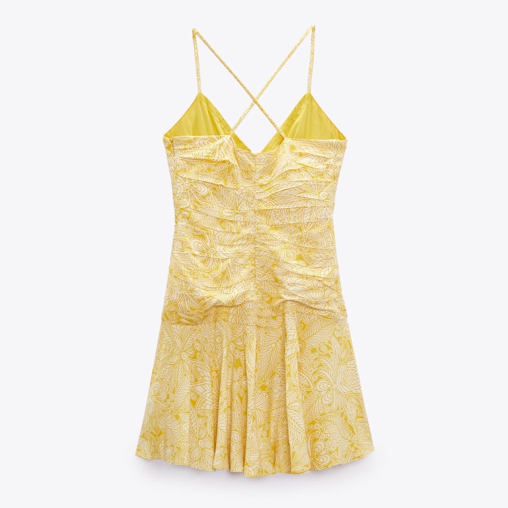 Draped Printed Mini Dress